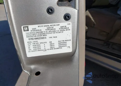 2002 GMC Sierra 1500 Sle из США, поврежденный, VIN 1GTEC19W62Z202513